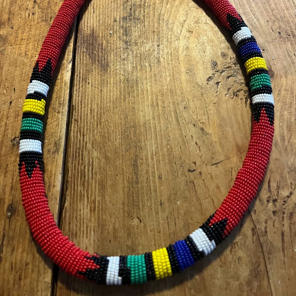 Zulu beaded rope choker made by Monkeybiz capetown SA